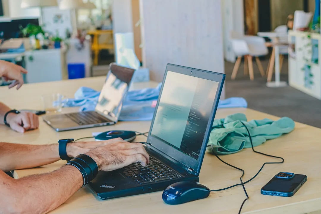 modern website design on laptop